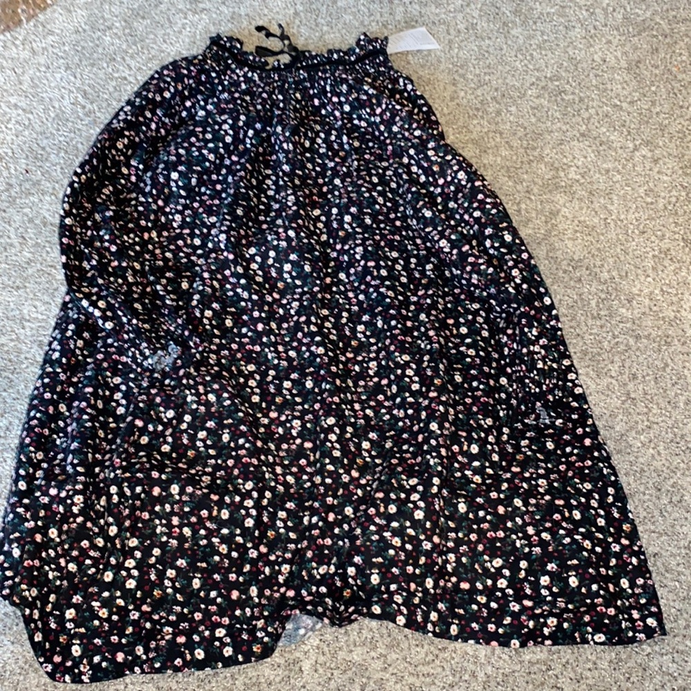 Dress Size 14 Girl Floral Black NEW Tags